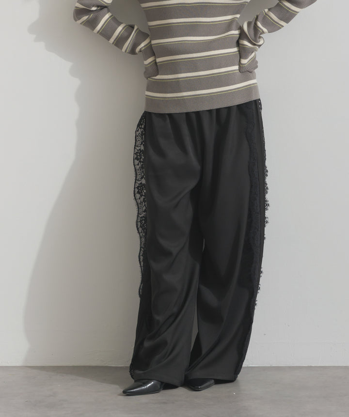 サイドレースワイドパンツ