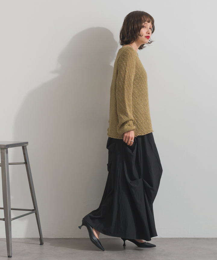 異素材ミックスヤーンニットプルオーバー