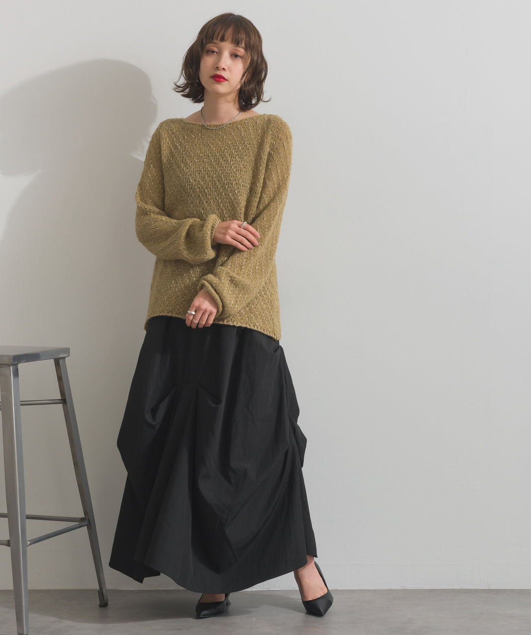 ランダムタックボリュームスカート