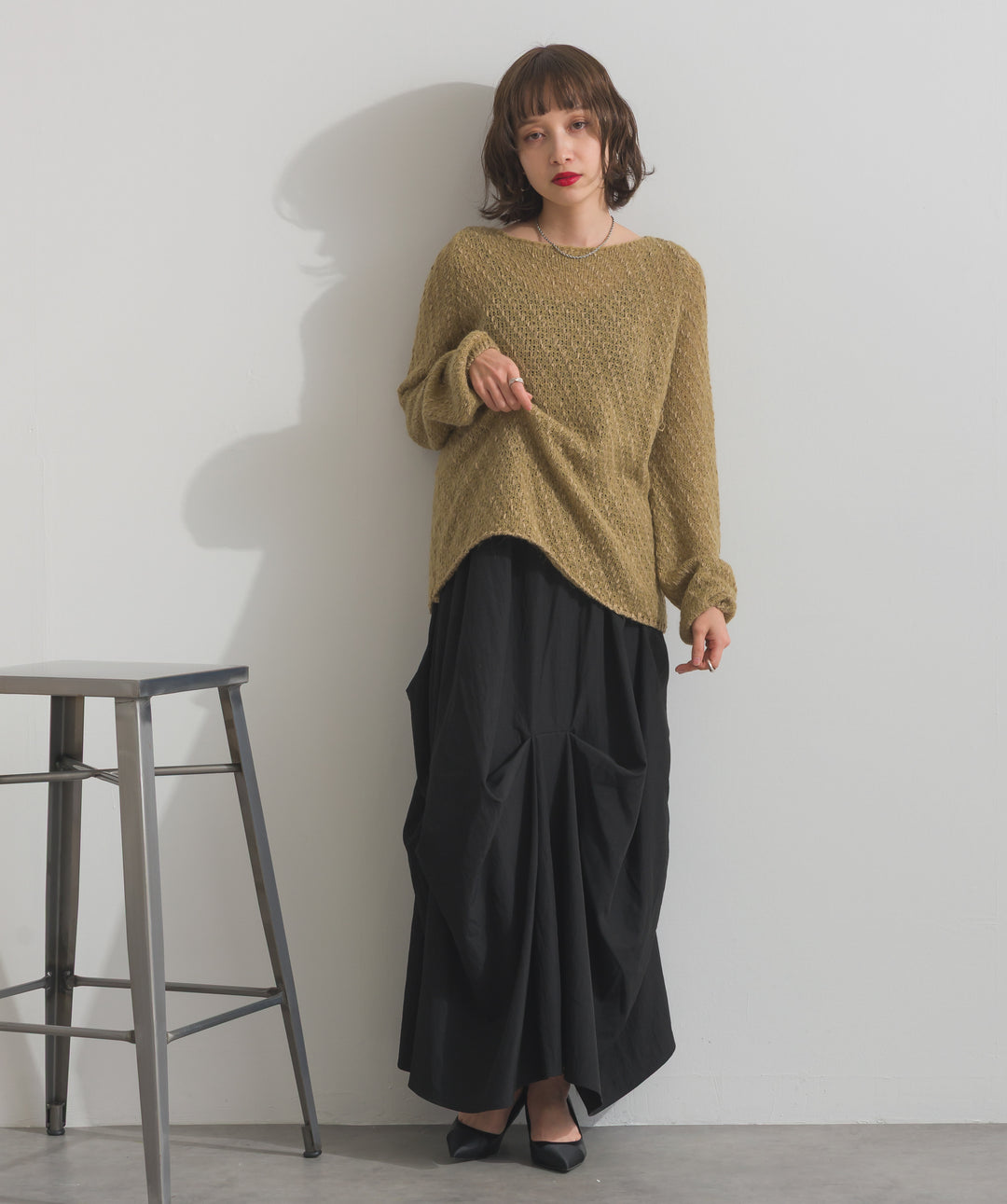 ランダムタックボリュームスカート