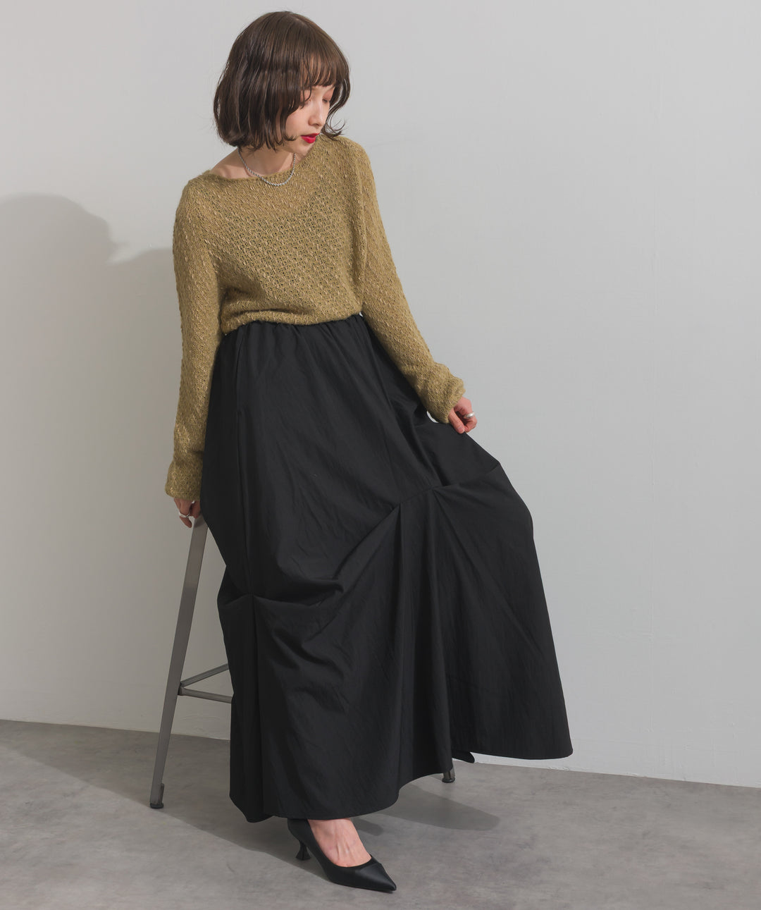 ランダムタックボリュームスカート