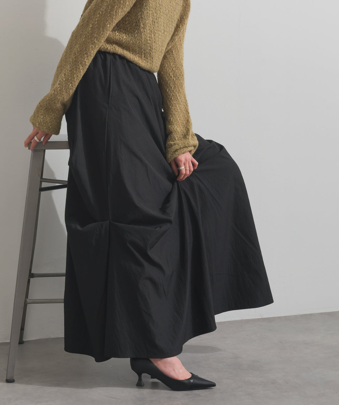 ランダムタックボリュームスカート