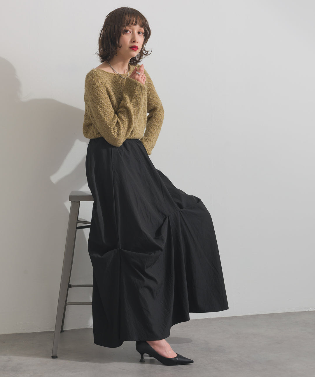 ランダムタックボリュームスカート