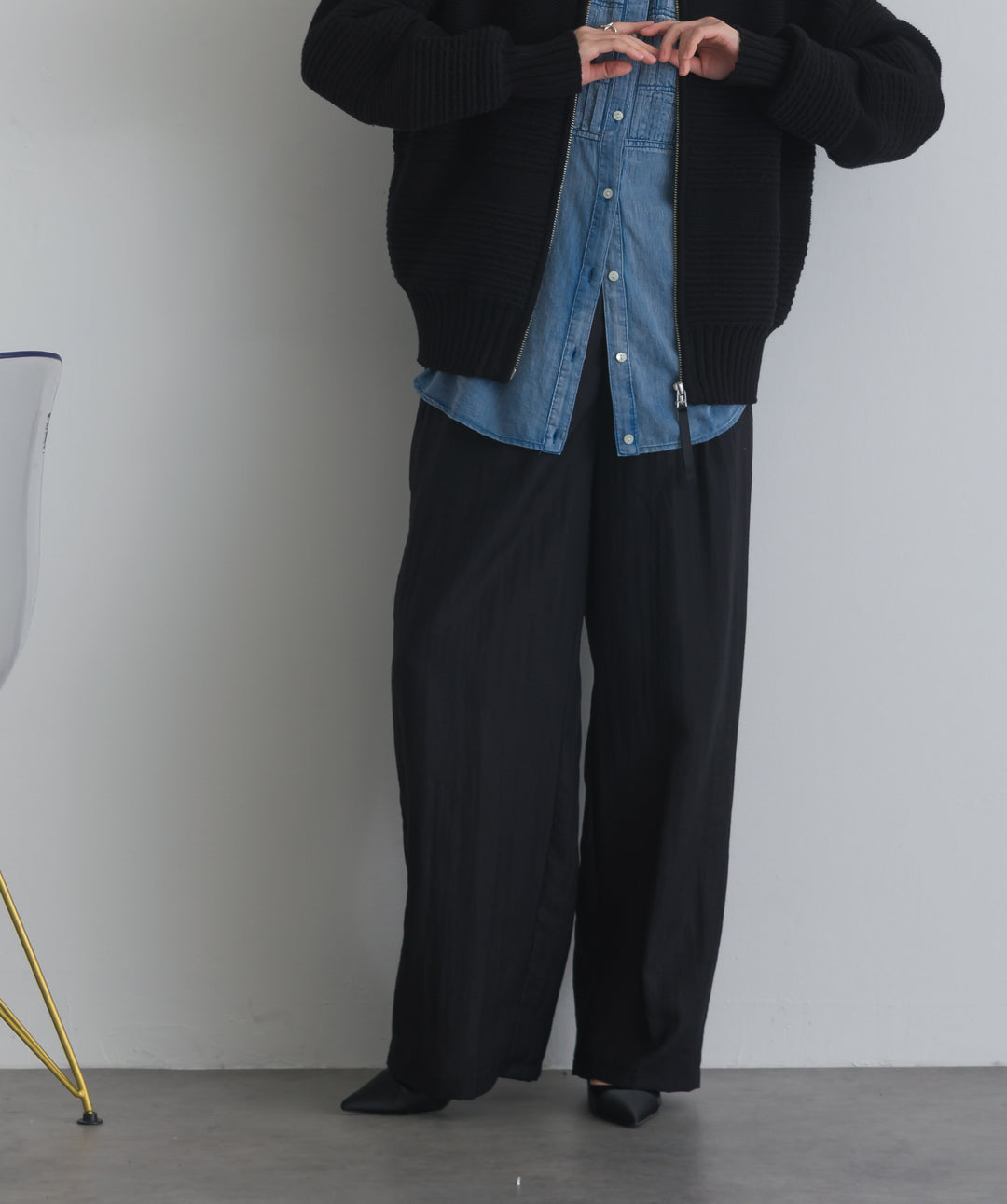 リネンライクタックパンツ