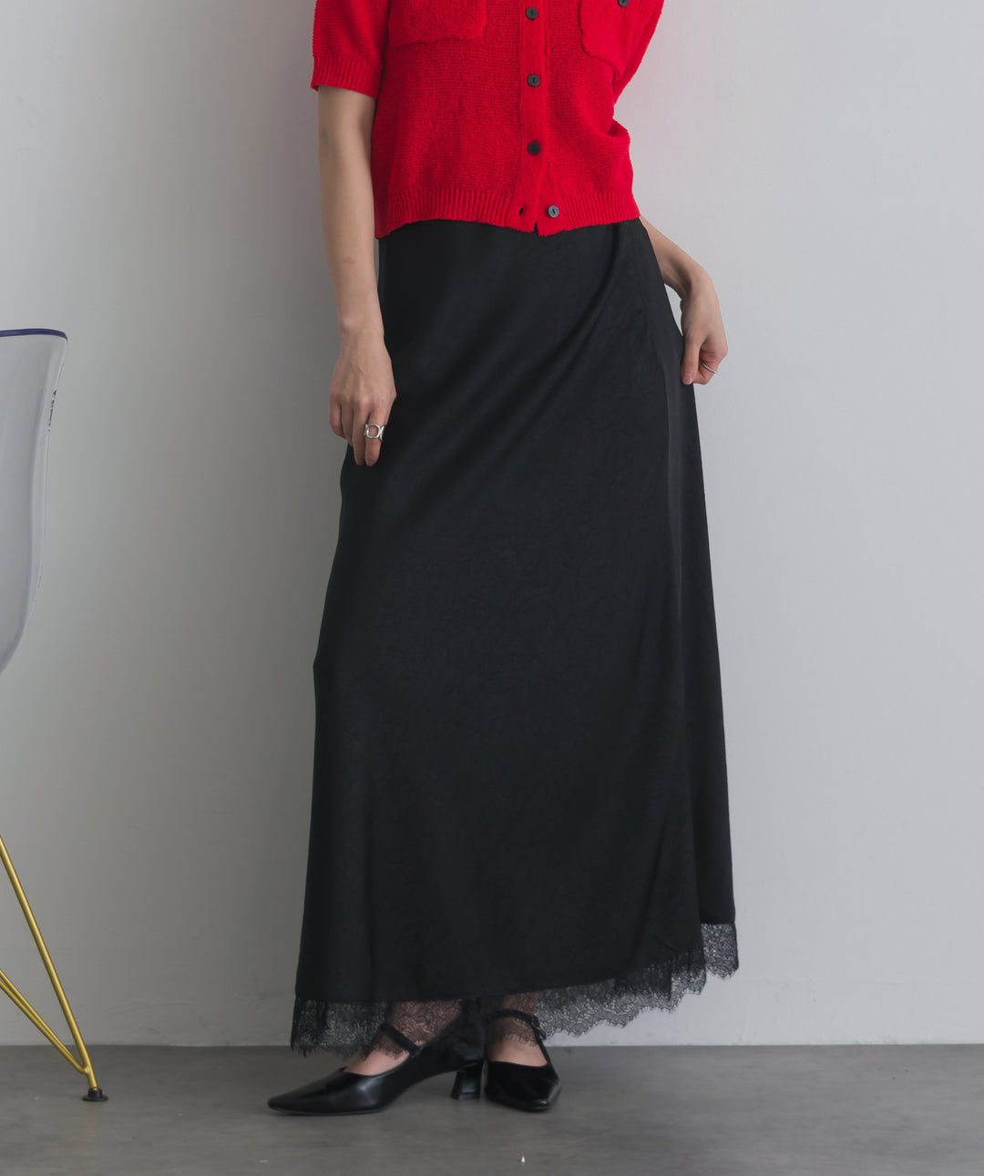 レースヘムナロースカート