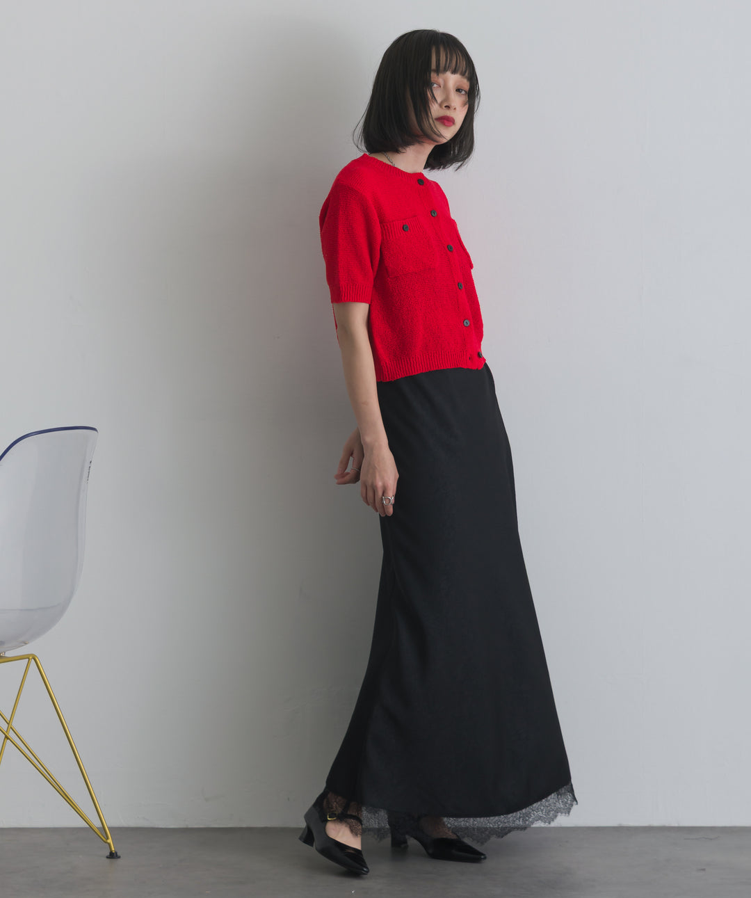 レースヘムナロースカート