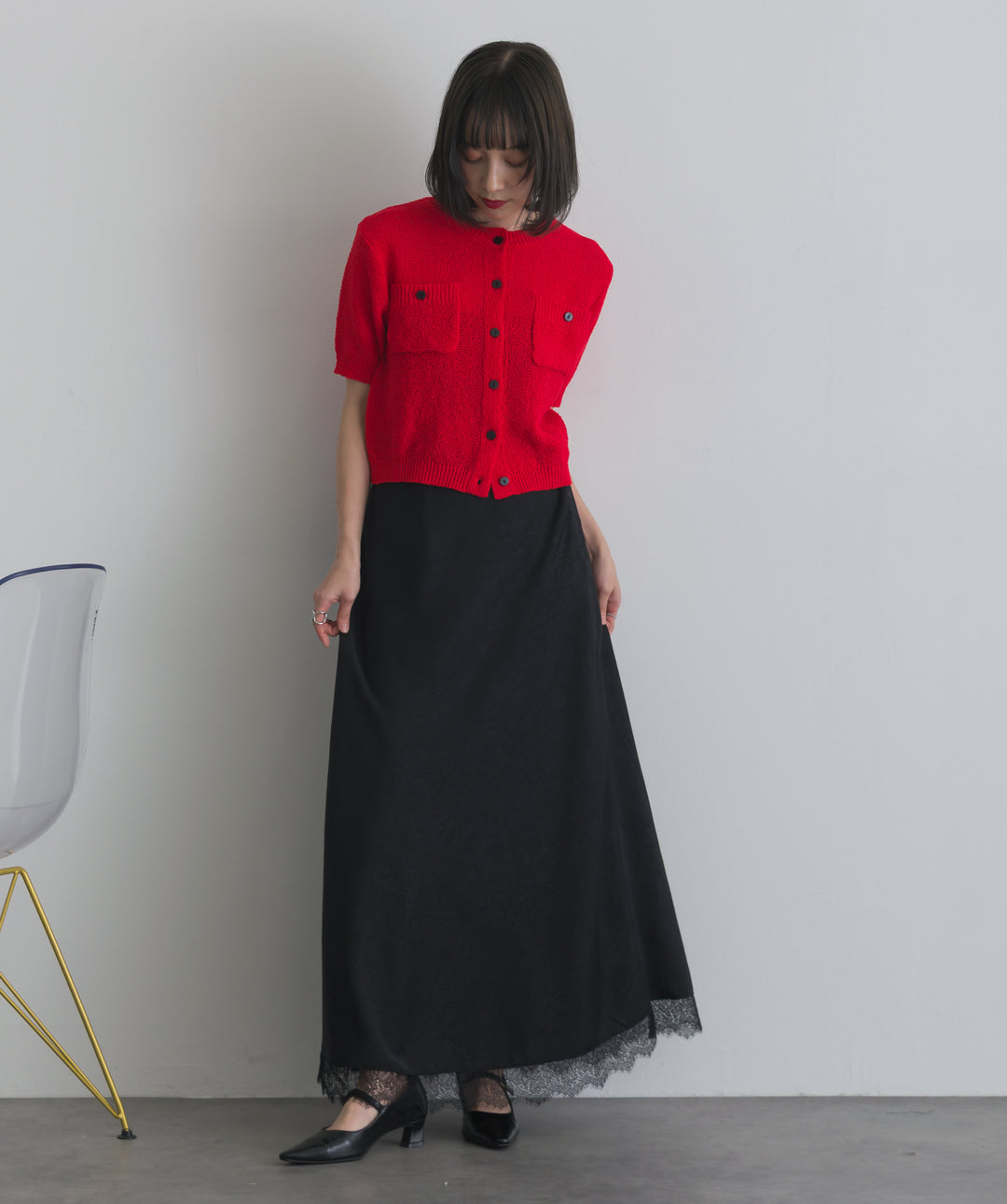 レースヘムナロースカート