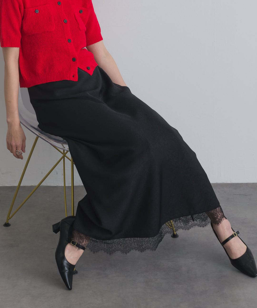 レースヘムナロースカート