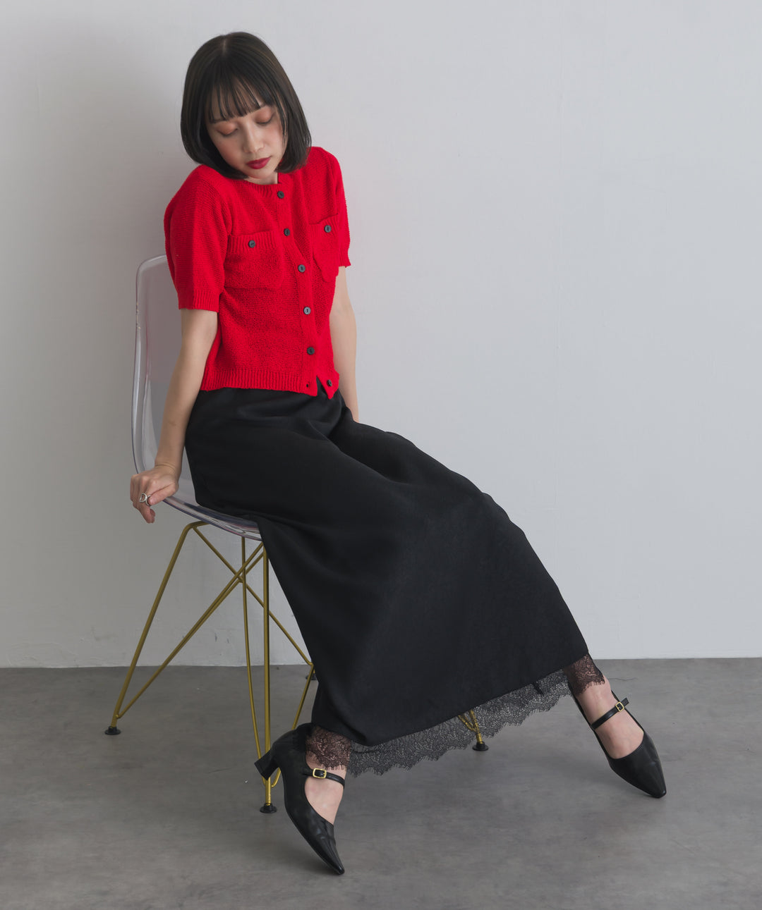 レースヘムナロースカート