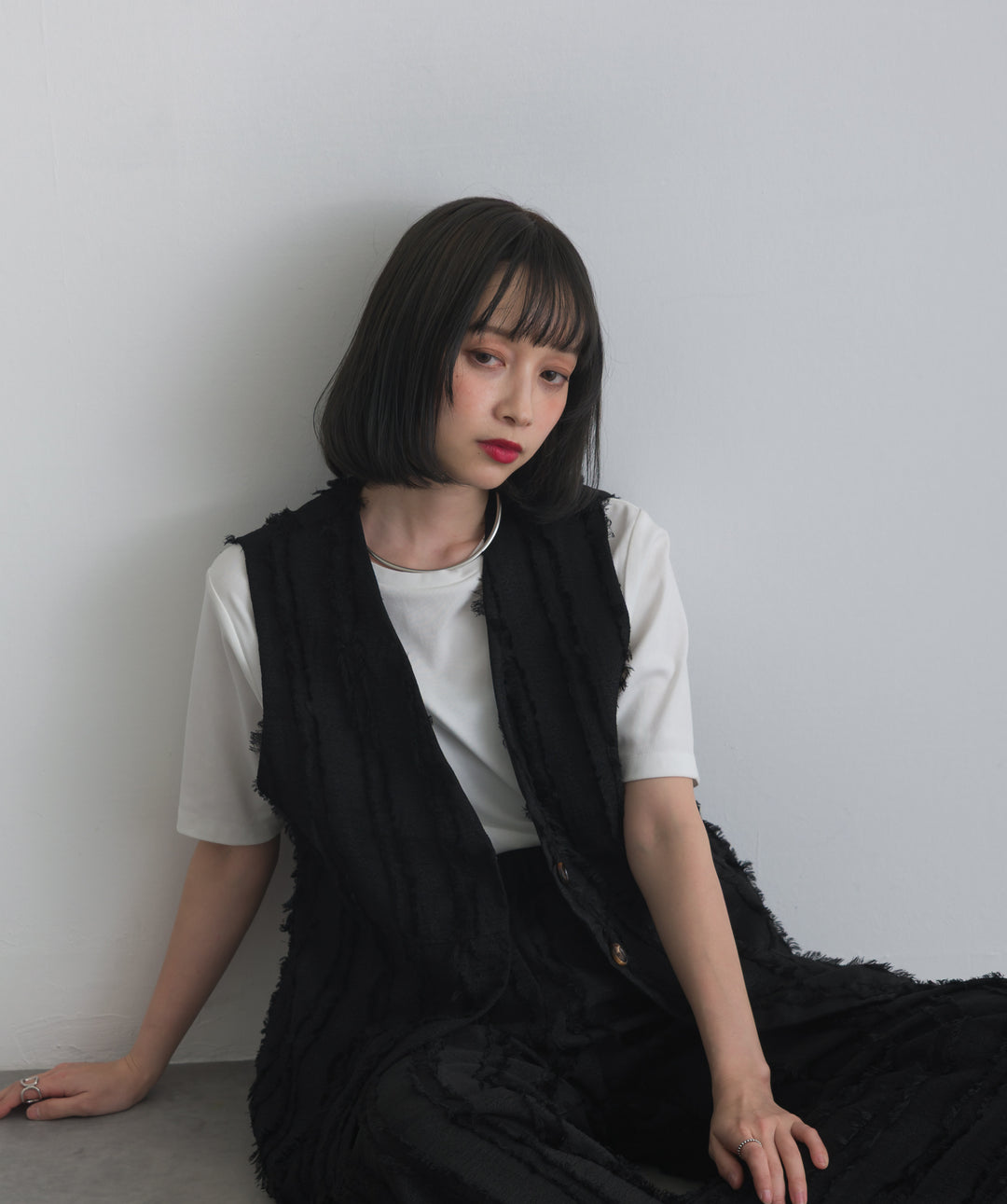 フリンジジャガードベスト