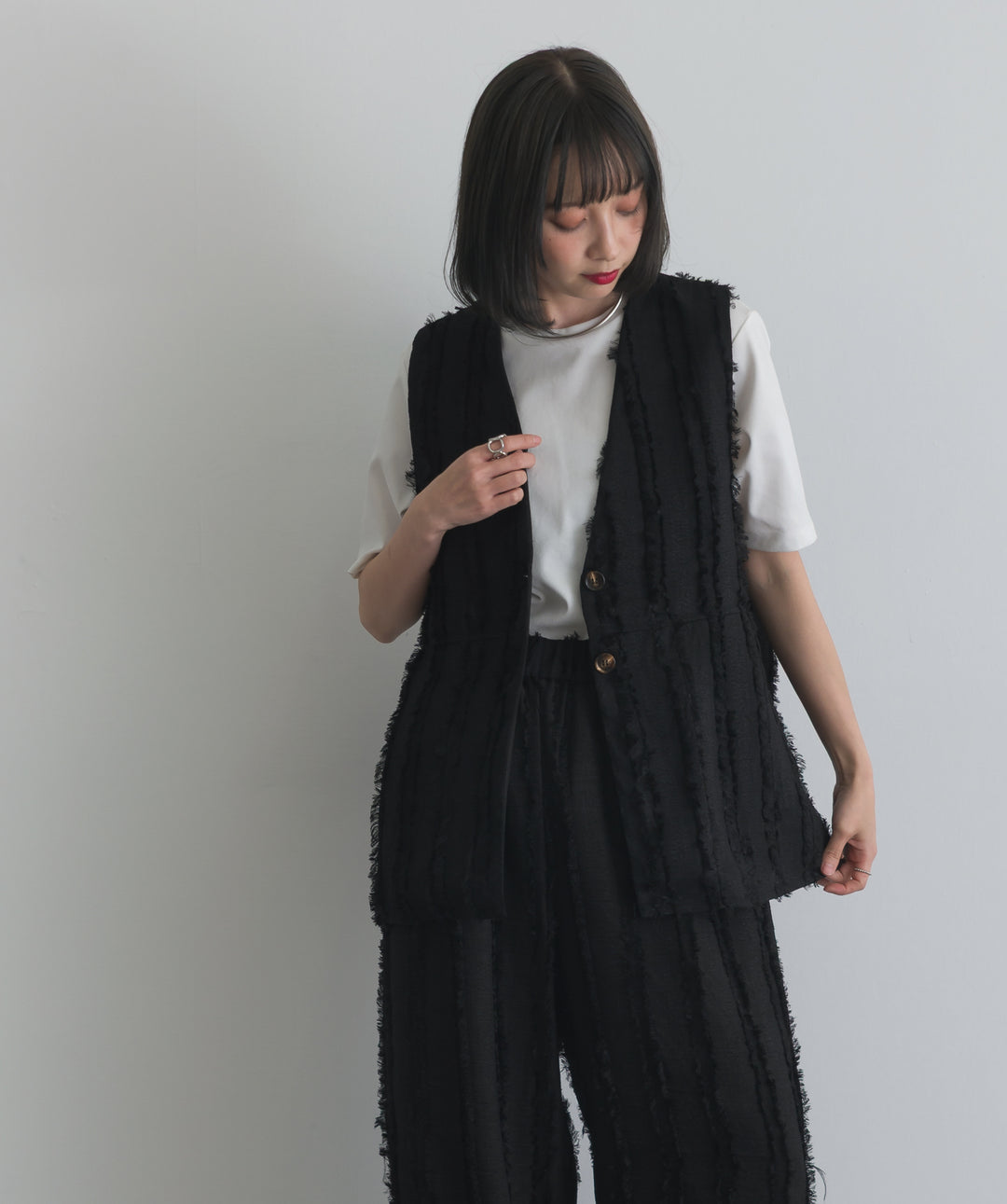 フリンジジャガードベスト