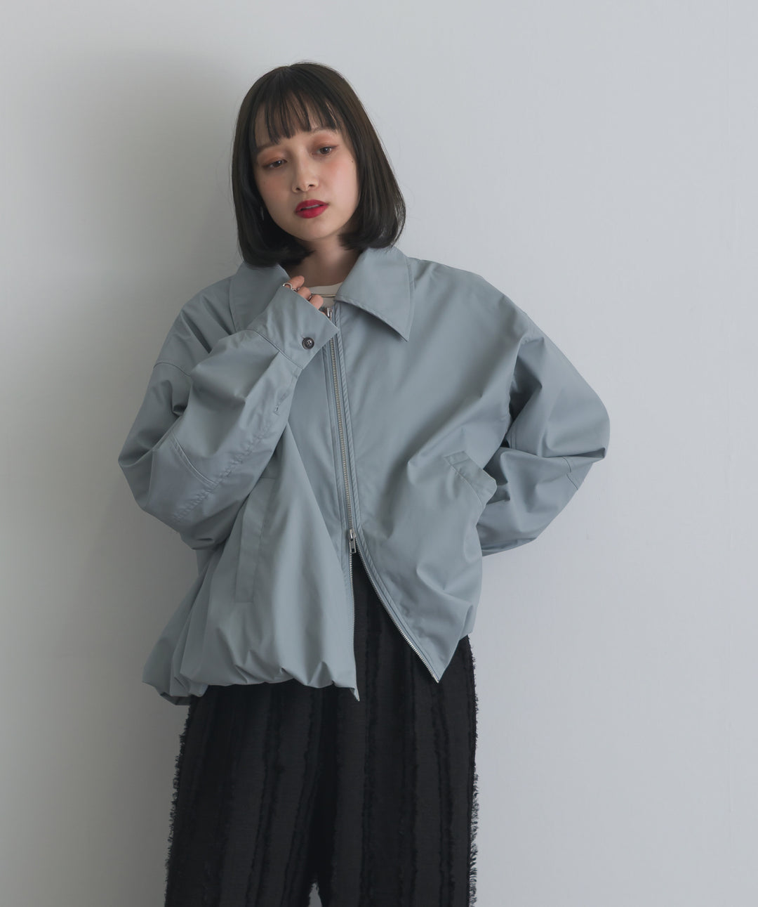 フェイクレザーバルーンジャケット