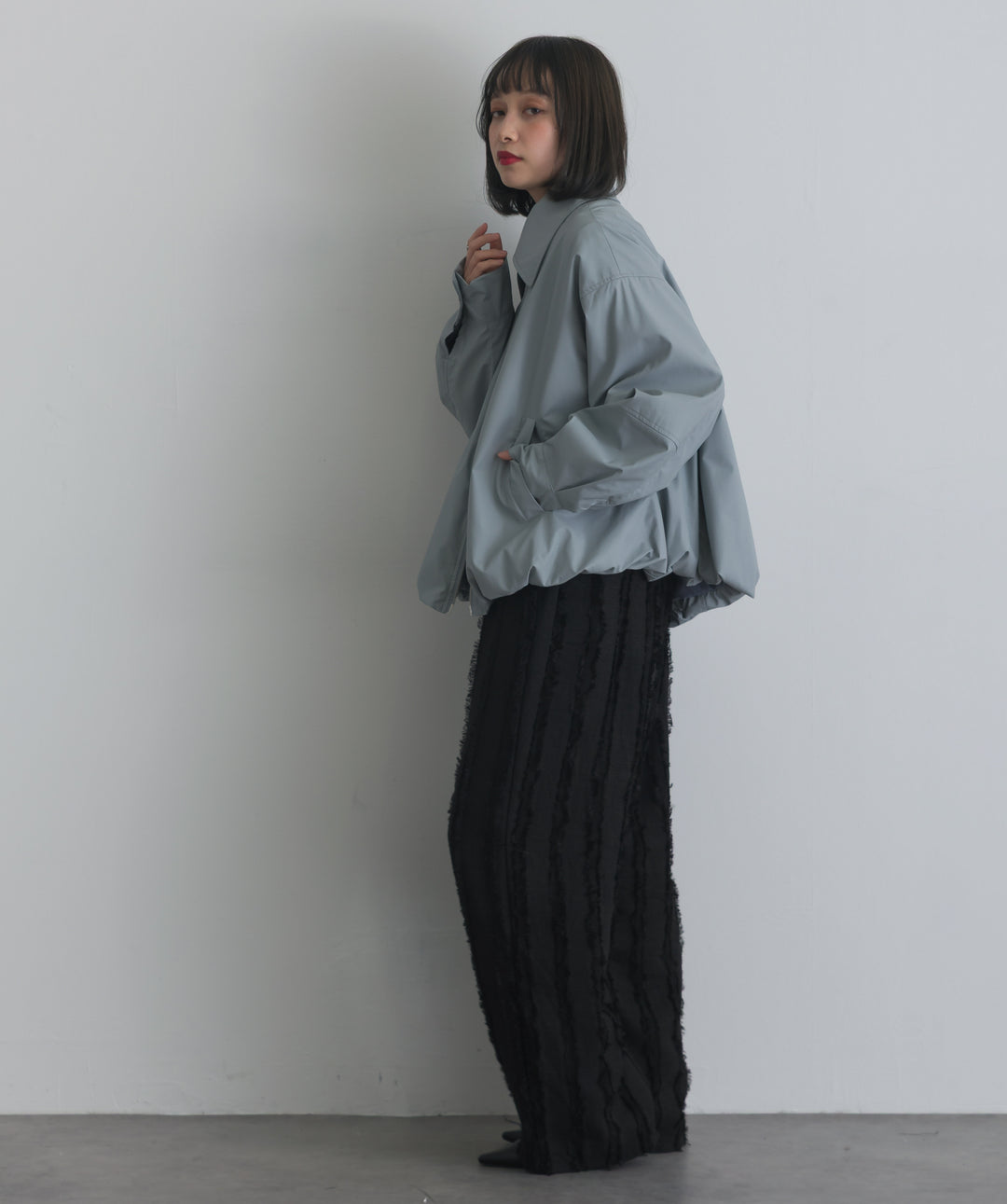 フェイクレザーバルーンジャケット