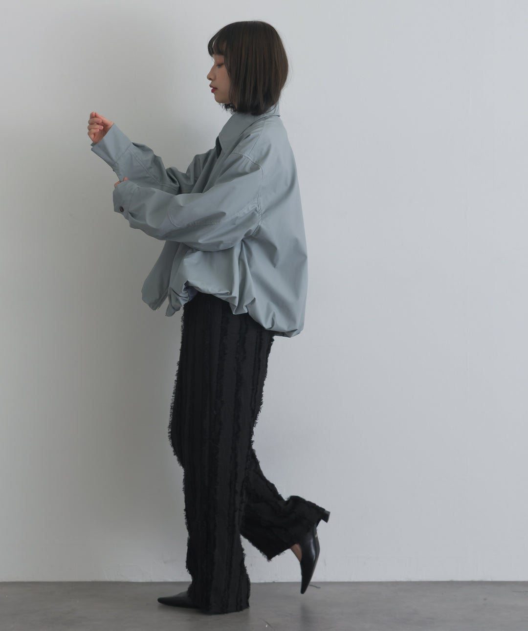 フェイクレザーバルーンジャケット