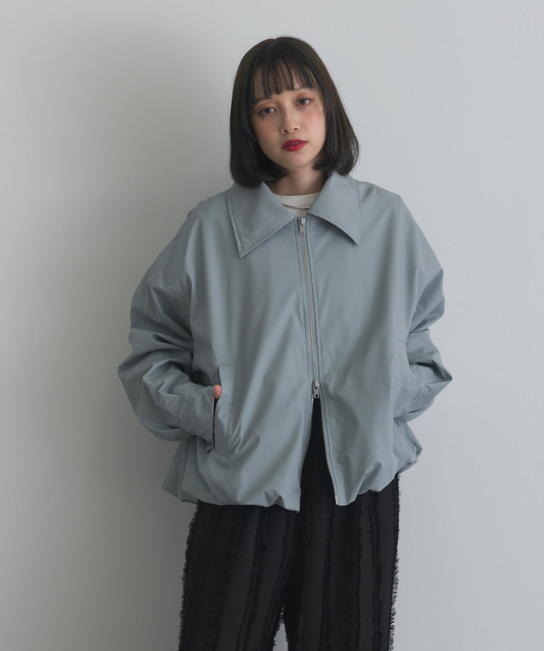 フェイクレザーバルーンジャケット