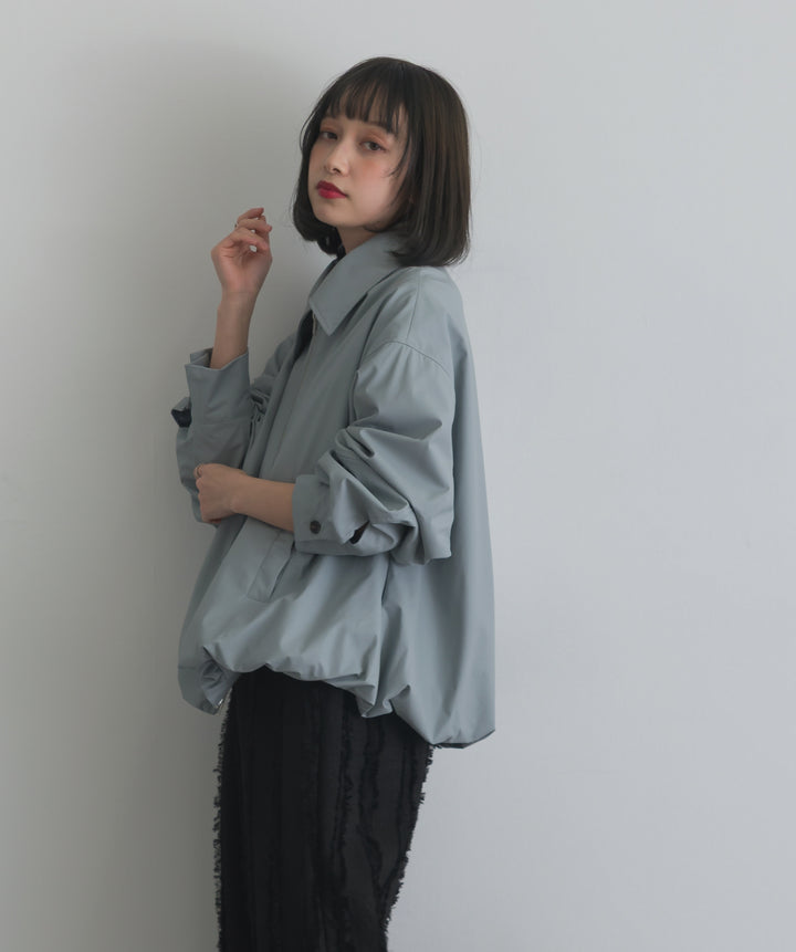 フェイクレザーバルーンジャケット