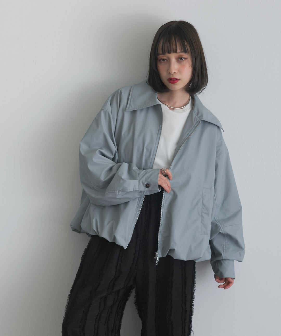 フェイクレザーバルーンジャケット
