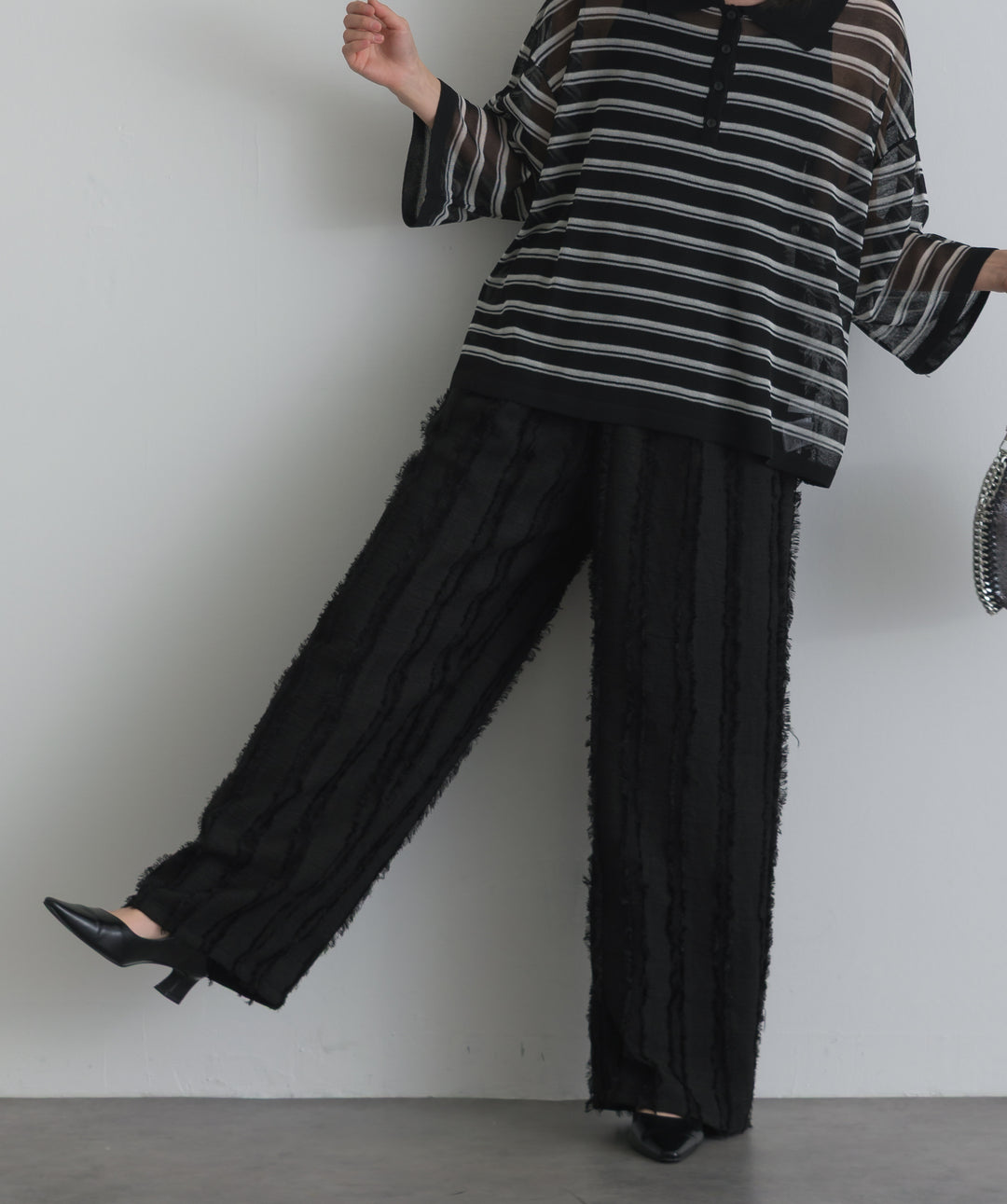 フリンジジャガードパンツ