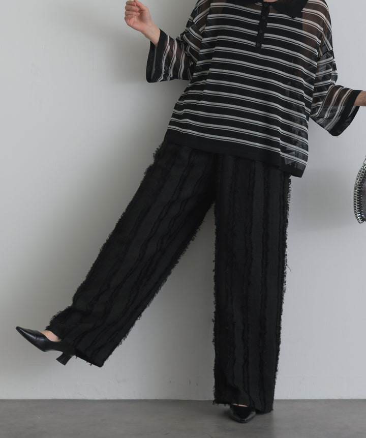 フリンジジャガードパンツ