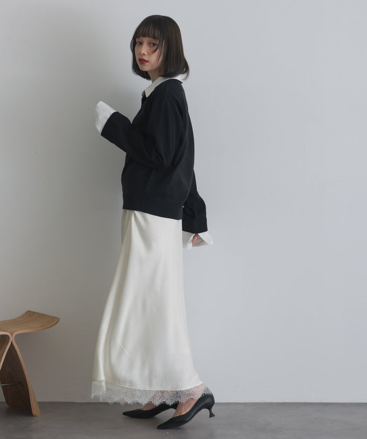 シャツ切替レイヤードプルオーバー