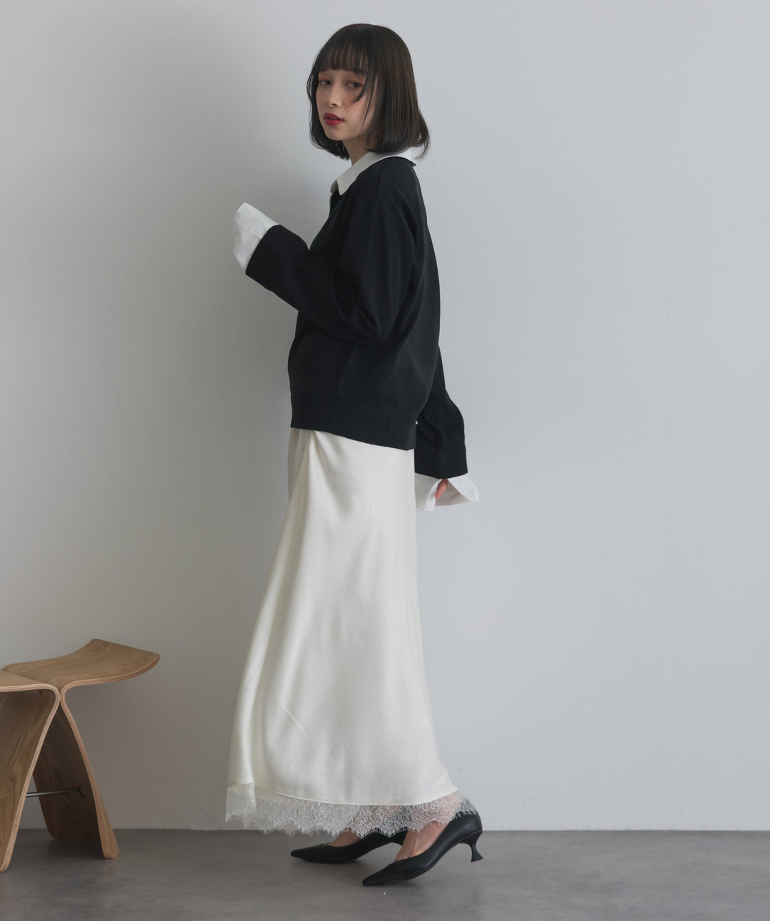 レースヘムナロースカート