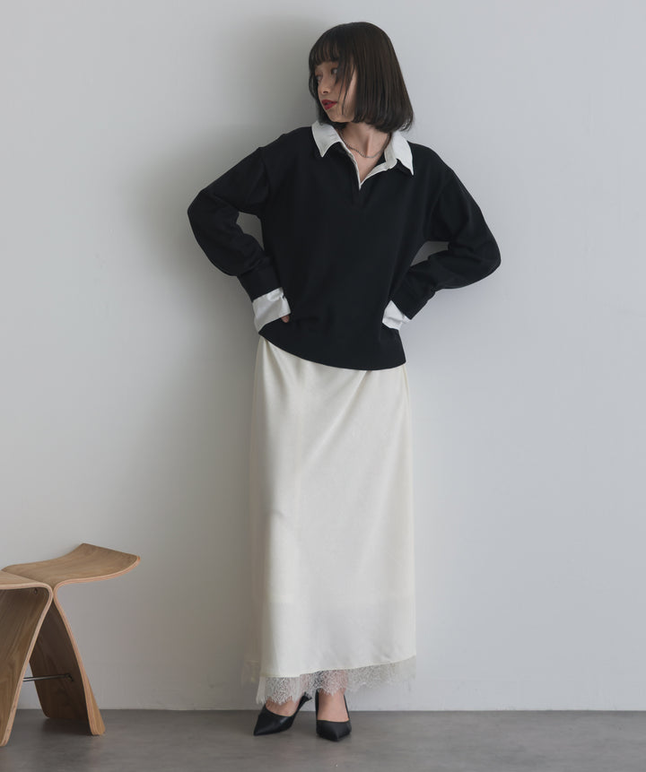 レースヘムナロースカート