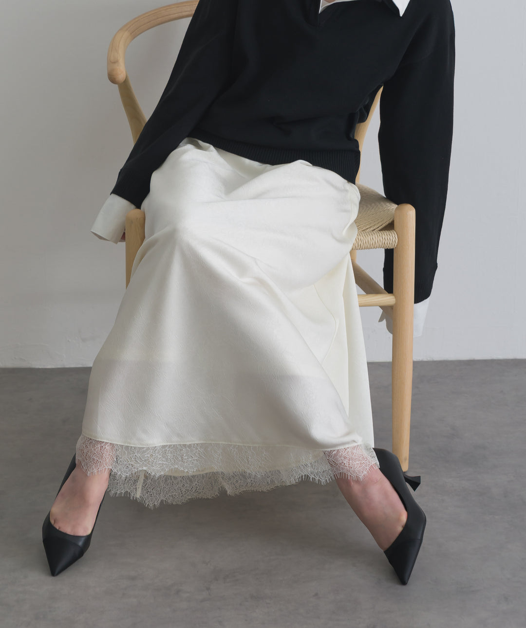 レースヘムナロースカート