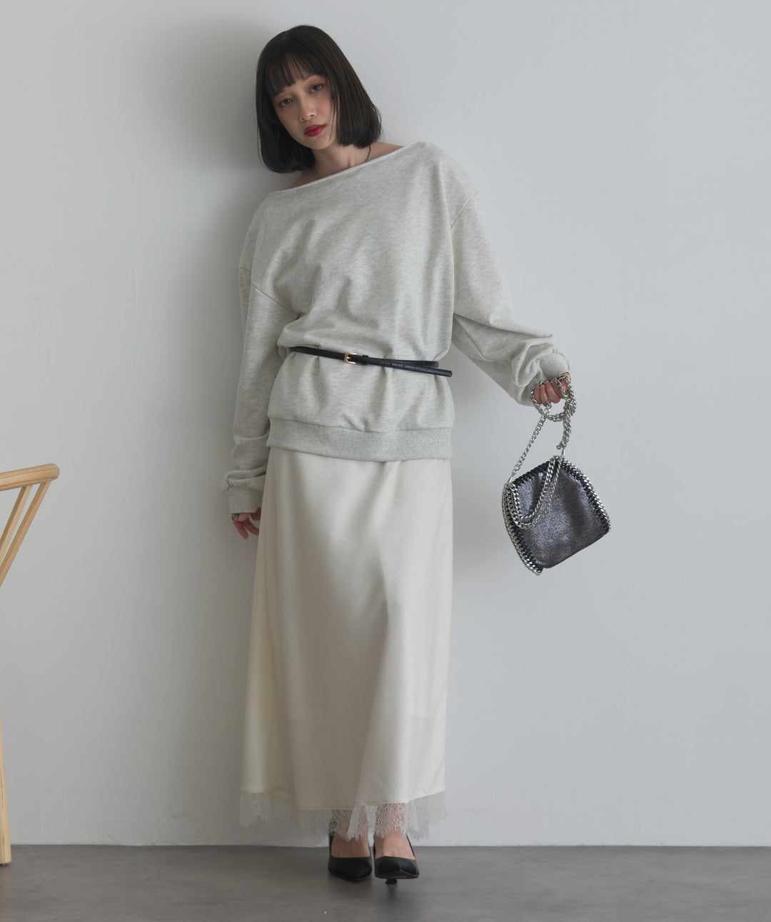 レースヘムナロースカート