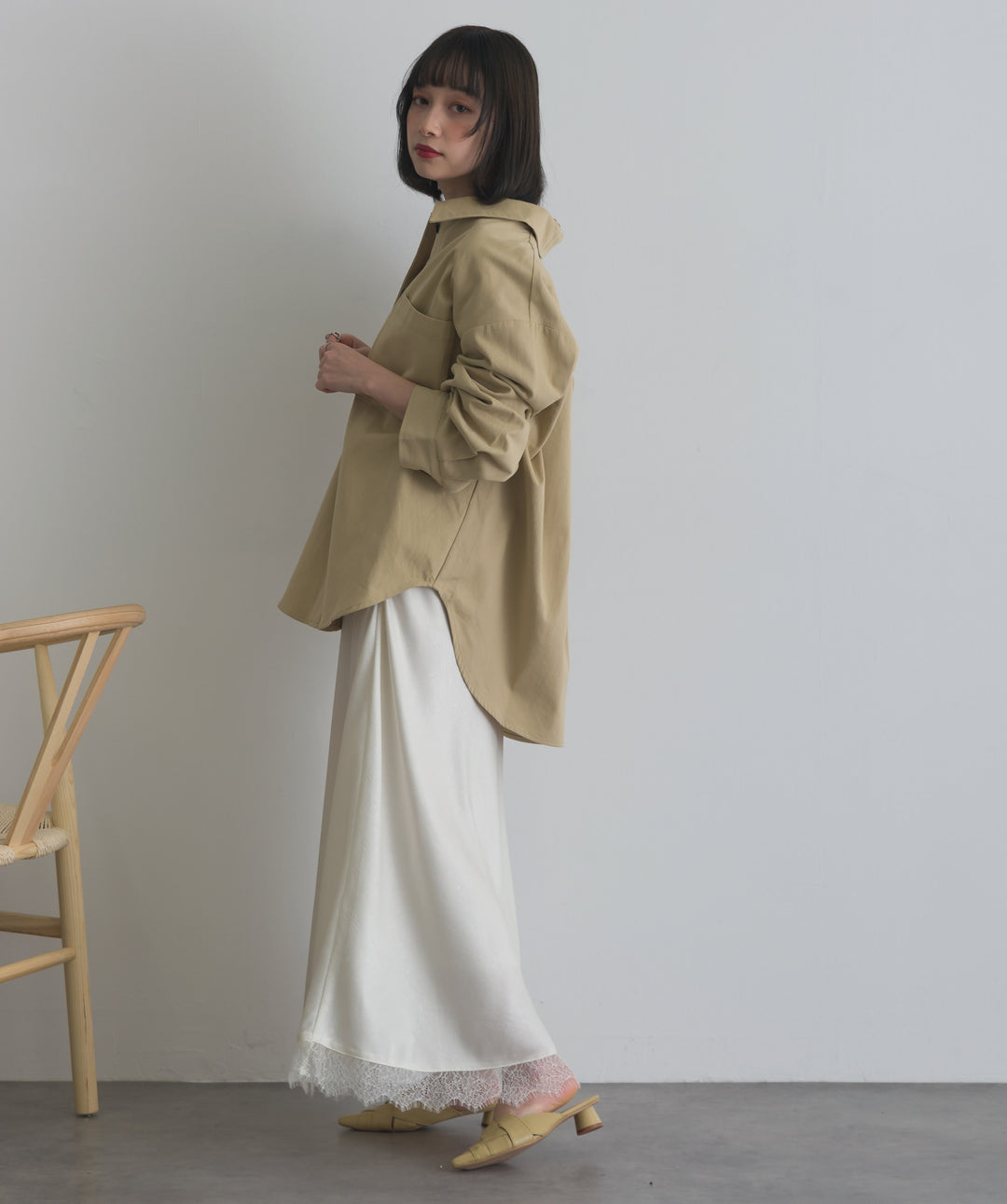 レースヘムナロースカート