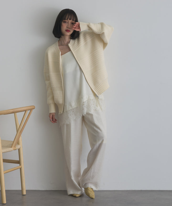 レースヘムロングキャミソール