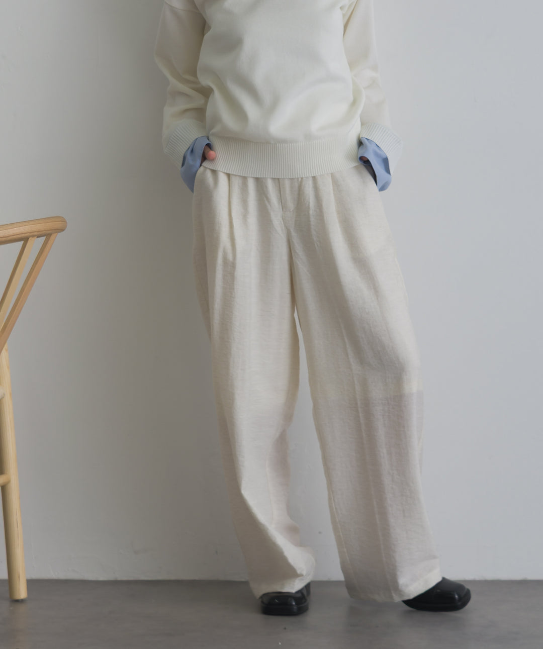 リネンライクタックパンツ