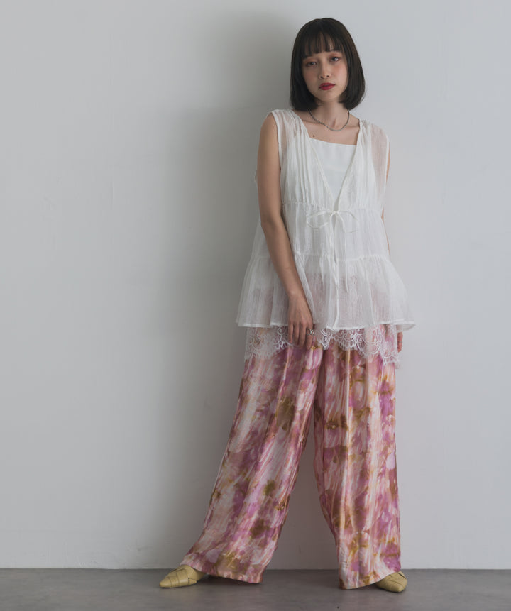 ニュアンス柄ダブルタックワイドパンツ