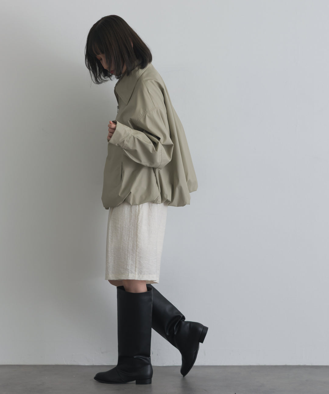 フェイクレザーバルーンジャケット