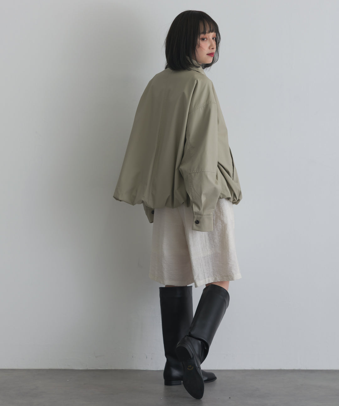 フェイクレザーバルーンジャケット