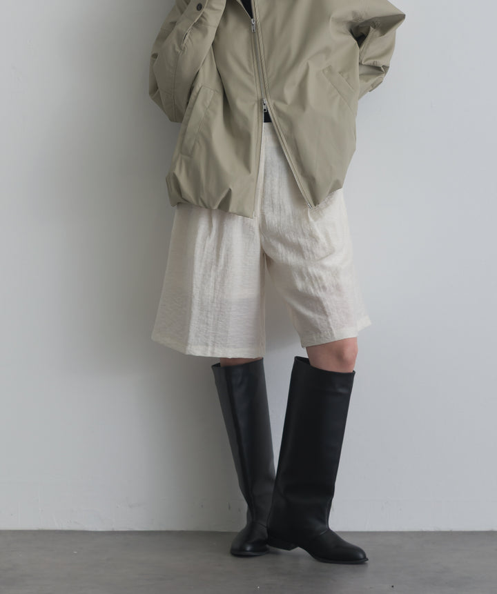 リネンライクタックハーフパンツ