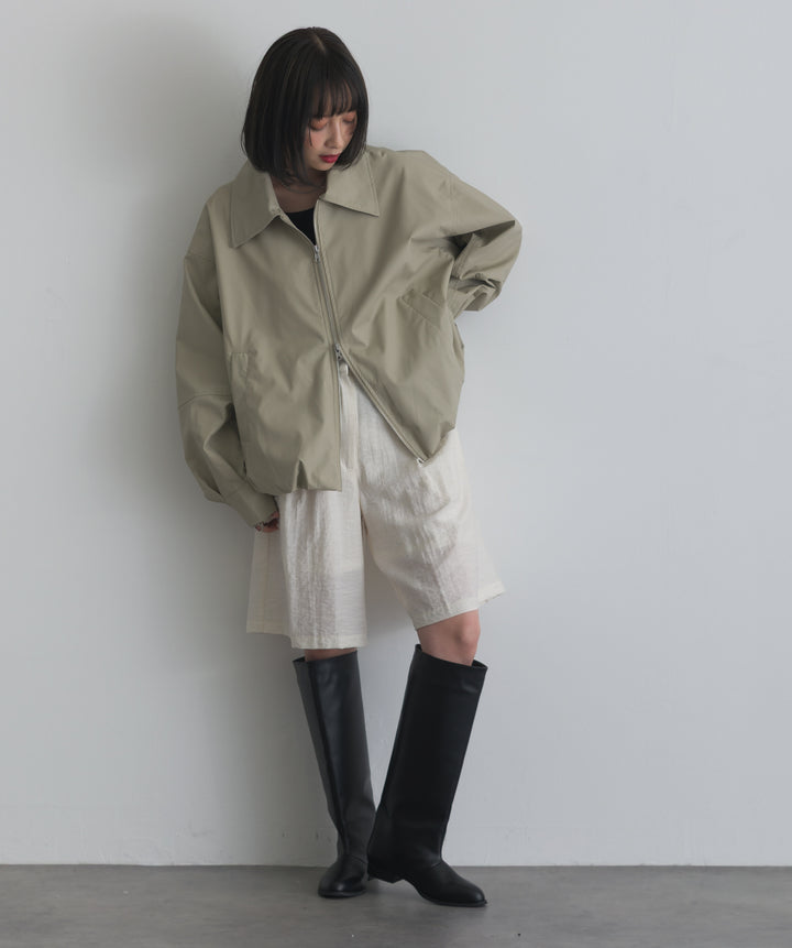 リネンライクタックハーフパンツ