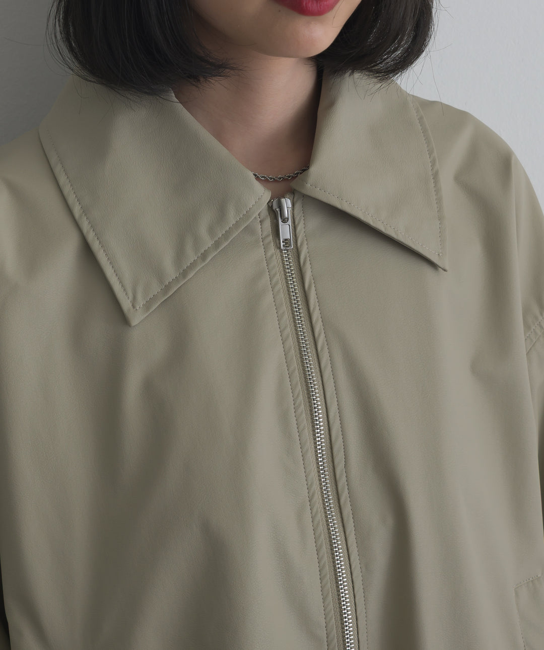 フェイクレザーバルーンジャケット