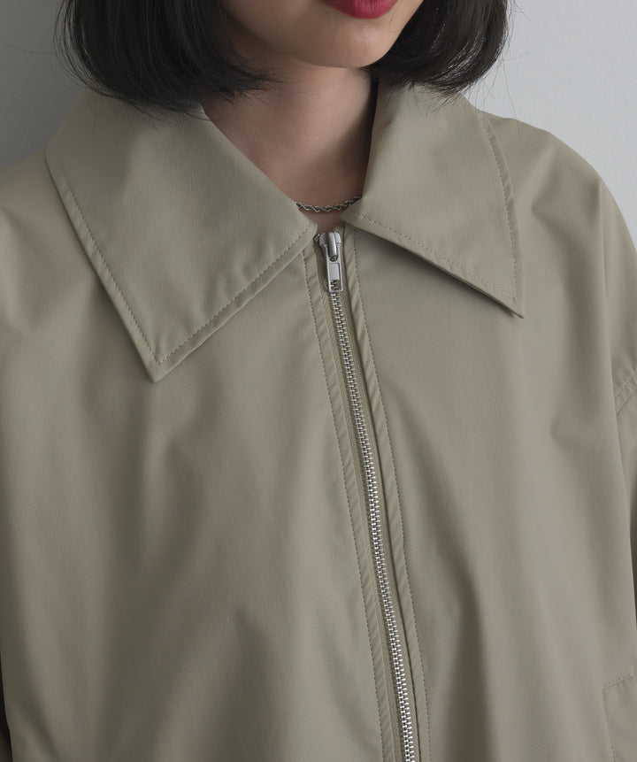 フェイクレザーバルーンジャケット