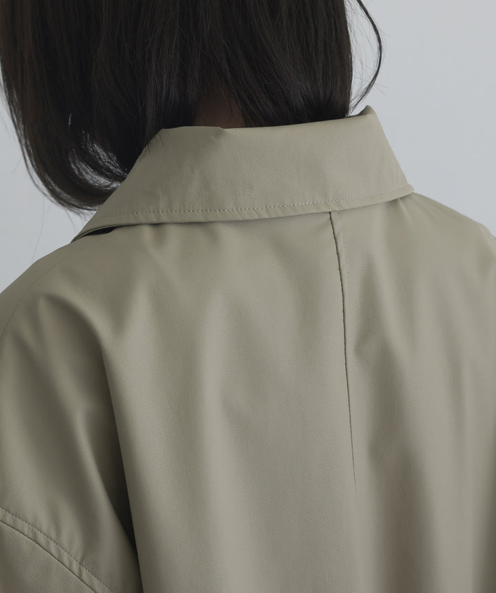 フェイクレザーバルーンジャケット