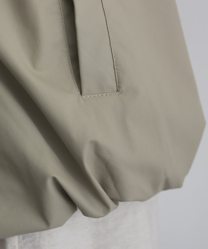 フェイクレザーバルーンジャケット