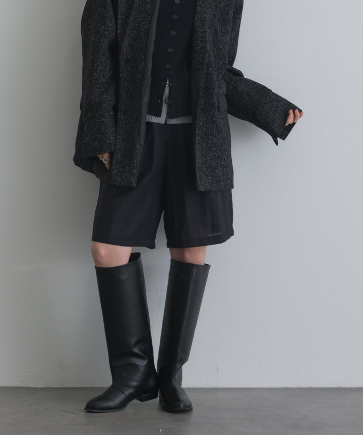 リネンライクタックハーフパンツ