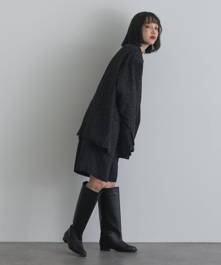 リネンライクタックハーフパンツ