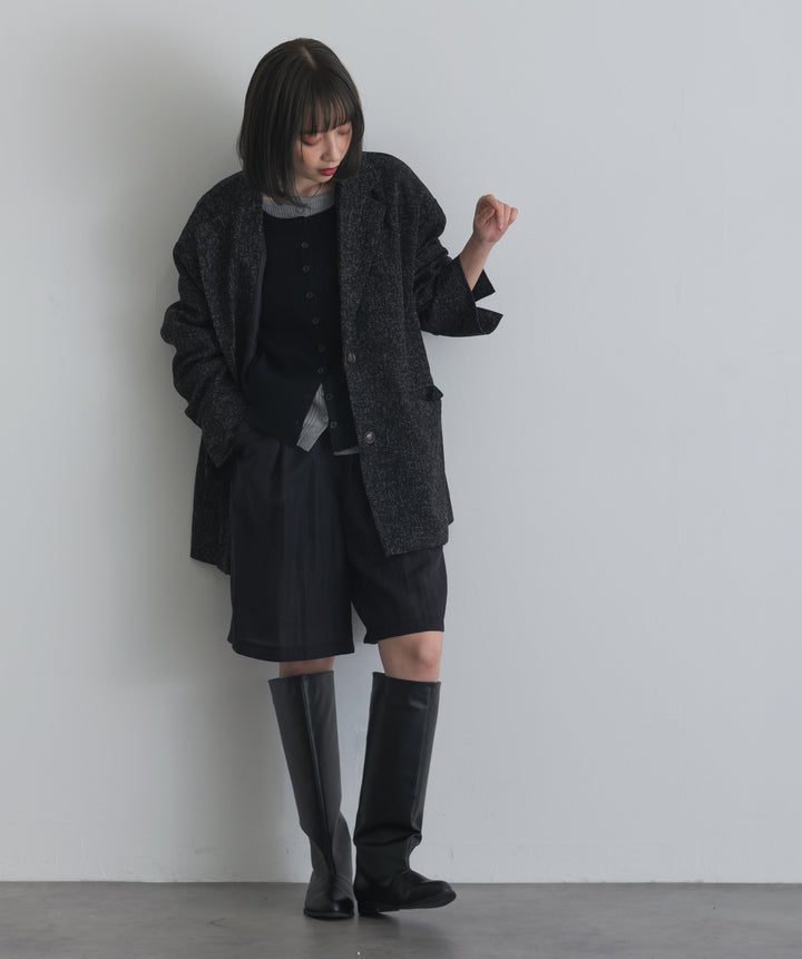 リネンライクタックハーフパンツ