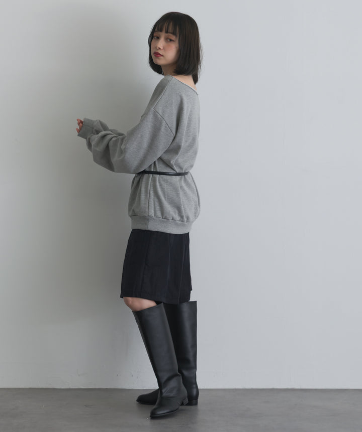 リネンライクタックハーフパンツ
