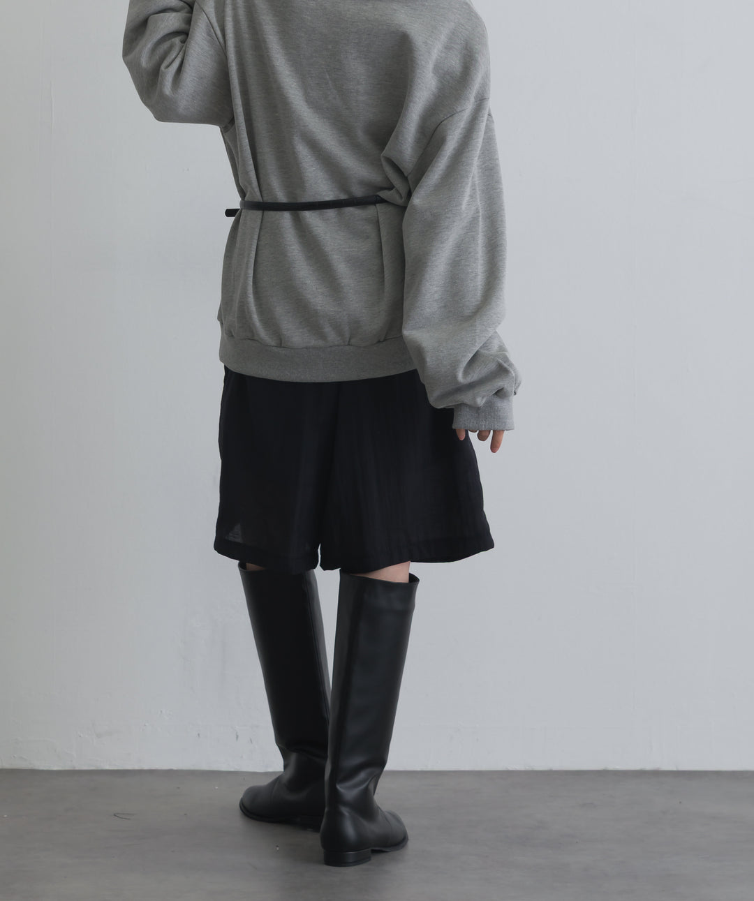 リネンライクタックハーフパンツ