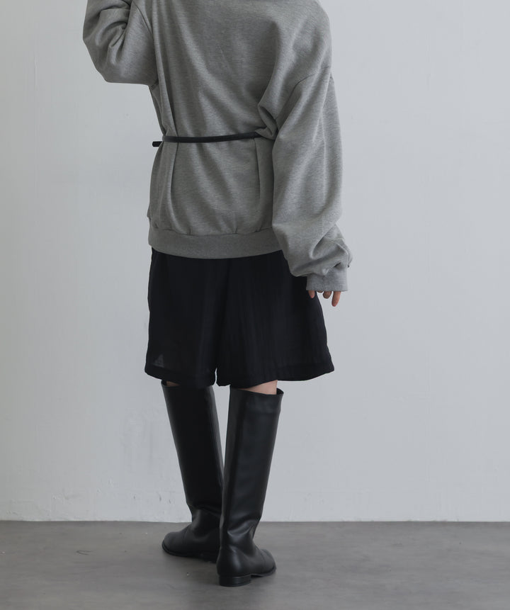 リネンライクタックハーフパンツ
