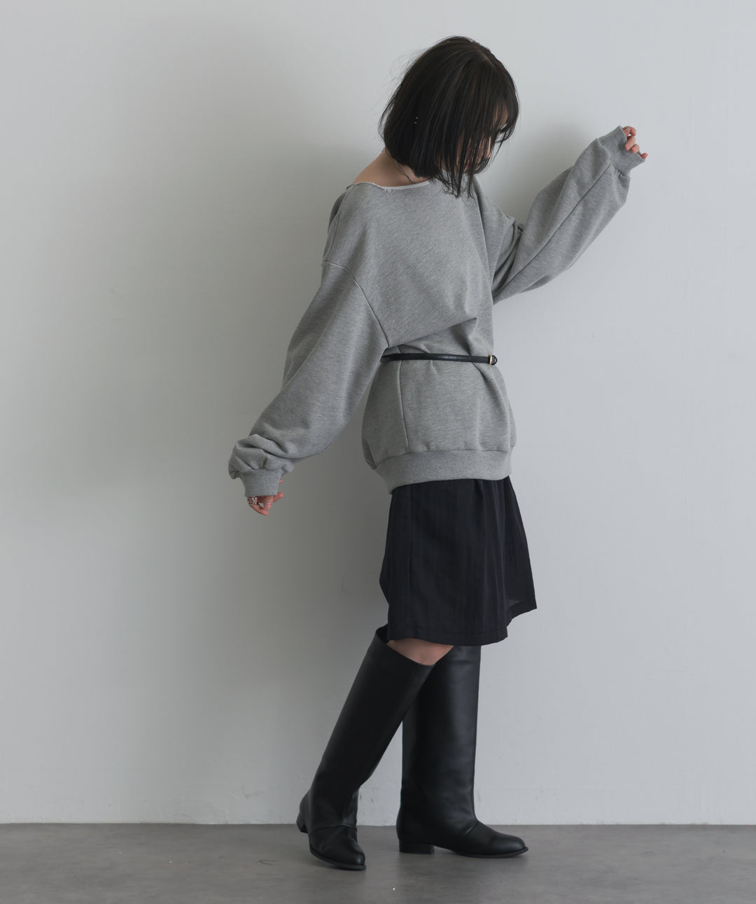 リネンライクタックハーフパンツ