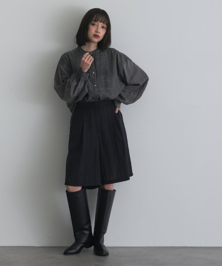 リネンライクタックハーフパンツ