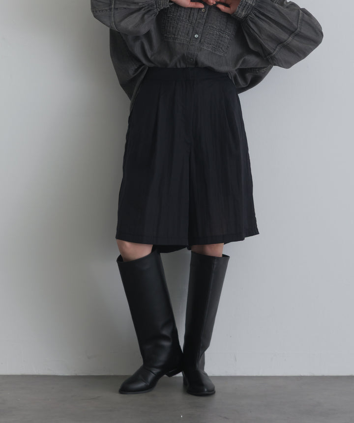 リネンライクタックハーフパンツ