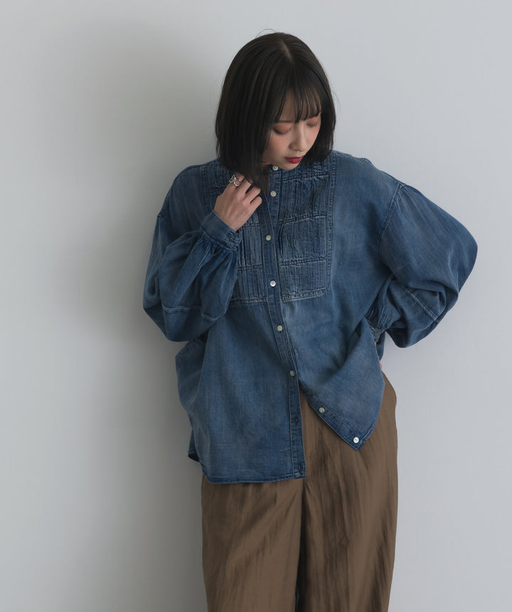 ピンタックギャザーブラウス